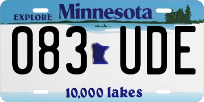 MN license plate 083UDE