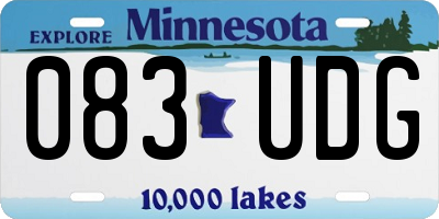 MN license plate 083UDG