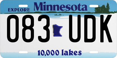 MN license plate 083UDK