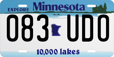 MN license plate 083UDO