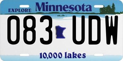 MN license plate 083UDW