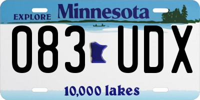 MN license plate 083UDX