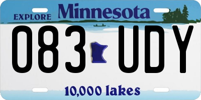 MN license plate 083UDY