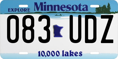 MN license plate 083UDZ