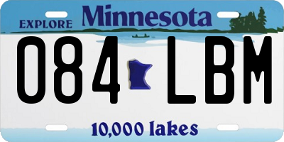 MN license plate 084LBM