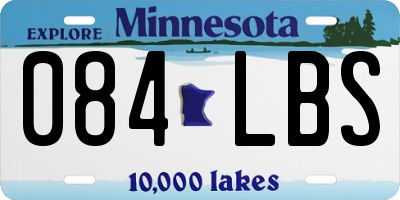 MN license plate 084LBS