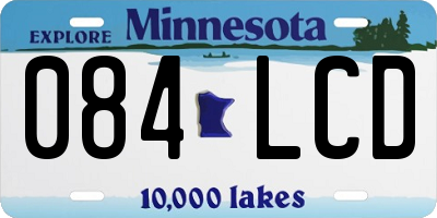 MN license plate 084LCD