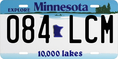 MN license plate 084LCM