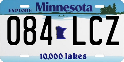 MN license plate 084LCZ