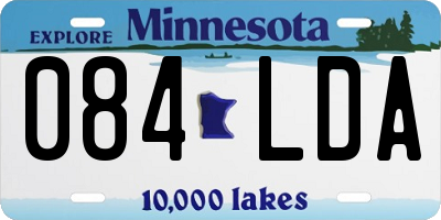 MN license plate 084LDA
