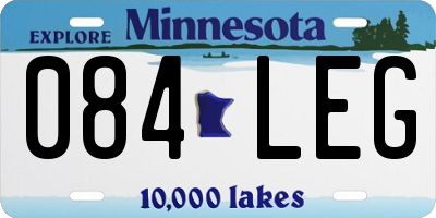 MN license plate 084LEG