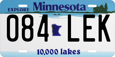 MN license plate 084LEK