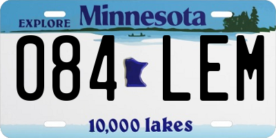 MN license plate 084LEM