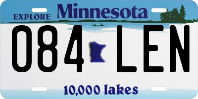 MN license plate 084LEN