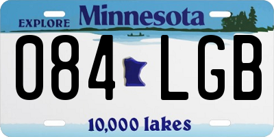 MN license plate 084LGB