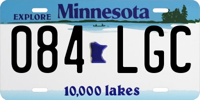 MN license plate 084LGC
