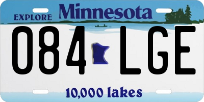 MN license plate 084LGE
