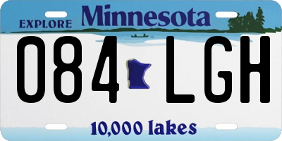 MN license plate 084LGH