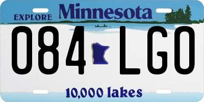MN license plate 084LGO
