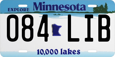 MN license plate 084LIB