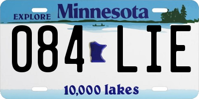 MN license plate 084LIE