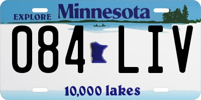 MN license plate 084LIV