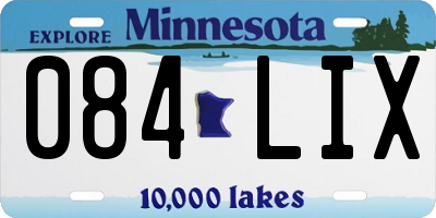 MN license plate 084LIX
