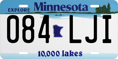 MN license plate 084LJI