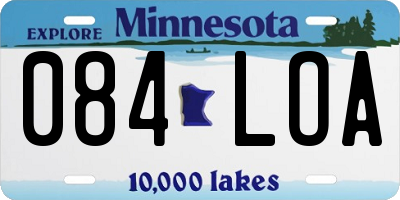 MN license plate 084LOA