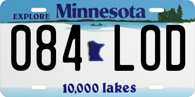 MN license plate 084LOD