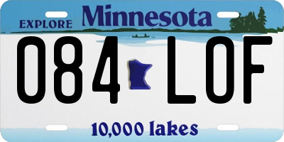 MN license plate 084LOF