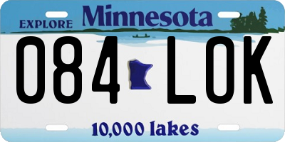 MN license plate 084LOK