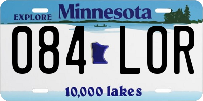 MN license plate 084LOR