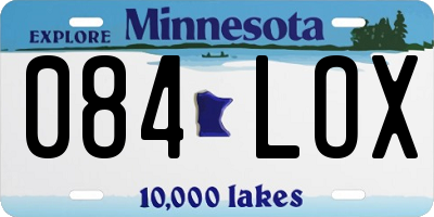 MN license plate 084LOX