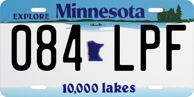 MN license plate 084LPF