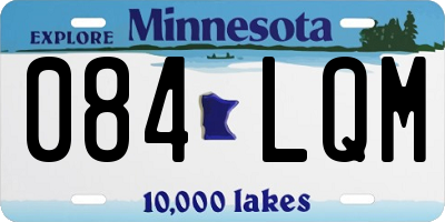 MN license plate 084LQM