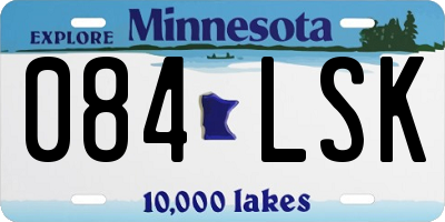 MN license plate 084LSK
