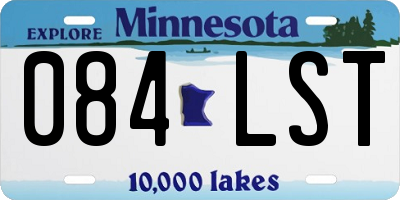 MN license plate 084LST