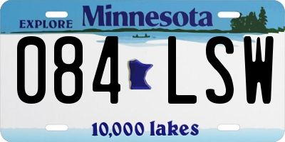 MN license plate 084LSW