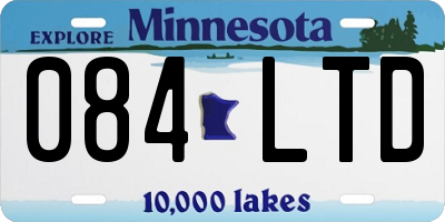 MN license plate 084LTD