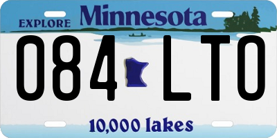 MN license plate 084LTO