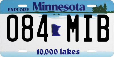 MN license plate 084MIB