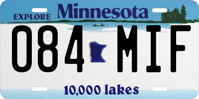 MN license plate 084MIF