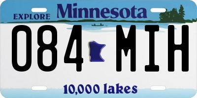 MN license plate 084MIH