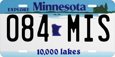 MN license plate 084MIS
