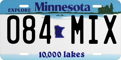 MN license plate 084MIX