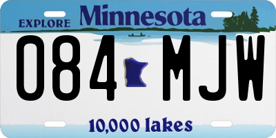 MN license plate 084MJW