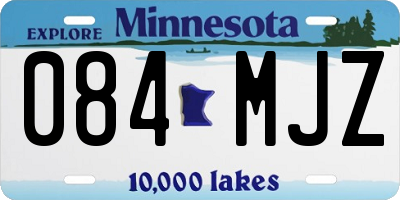MN license plate 084MJZ