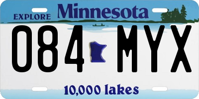 MN license plate 084MYX