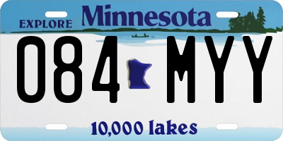 MN license plate 084MYY